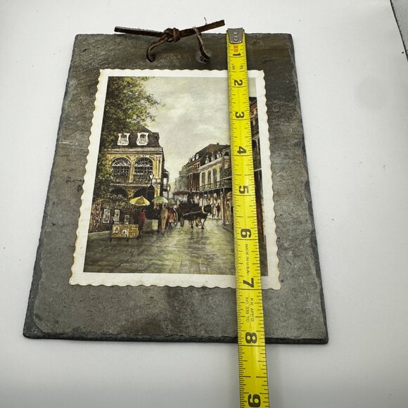VTG 3 piece New Orleans French Quarter roofing slate art 8 X6” wall plaques - Picture 9 of 10